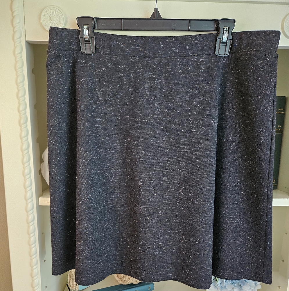 LOFT Blue Knee-Length A-Line Skirt for Work, With Slight Sparkle